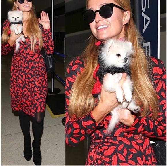 ♥️… DIANE VON FURSTENBERG DVF MIDNIGHT RED KISS GILDRED DRESS - Picture 2 of 7